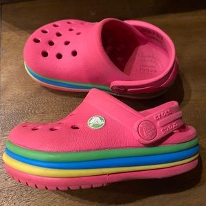 Infants size 5 pink Crocs.